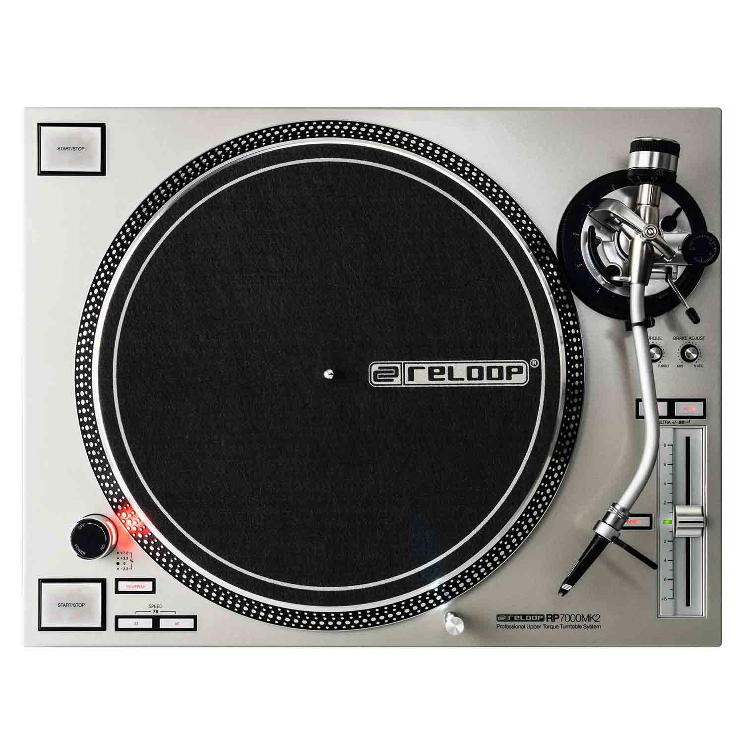 Reloop RP-7000-MK2-SLV Professional Upper Torque Turntable System - Silver - Hollywood DJ