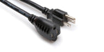 Hosa PWX-415, NEMA 5-15R to NEMA 5-15P Power Extension Cord, 15 Feet - Hollywood DJ