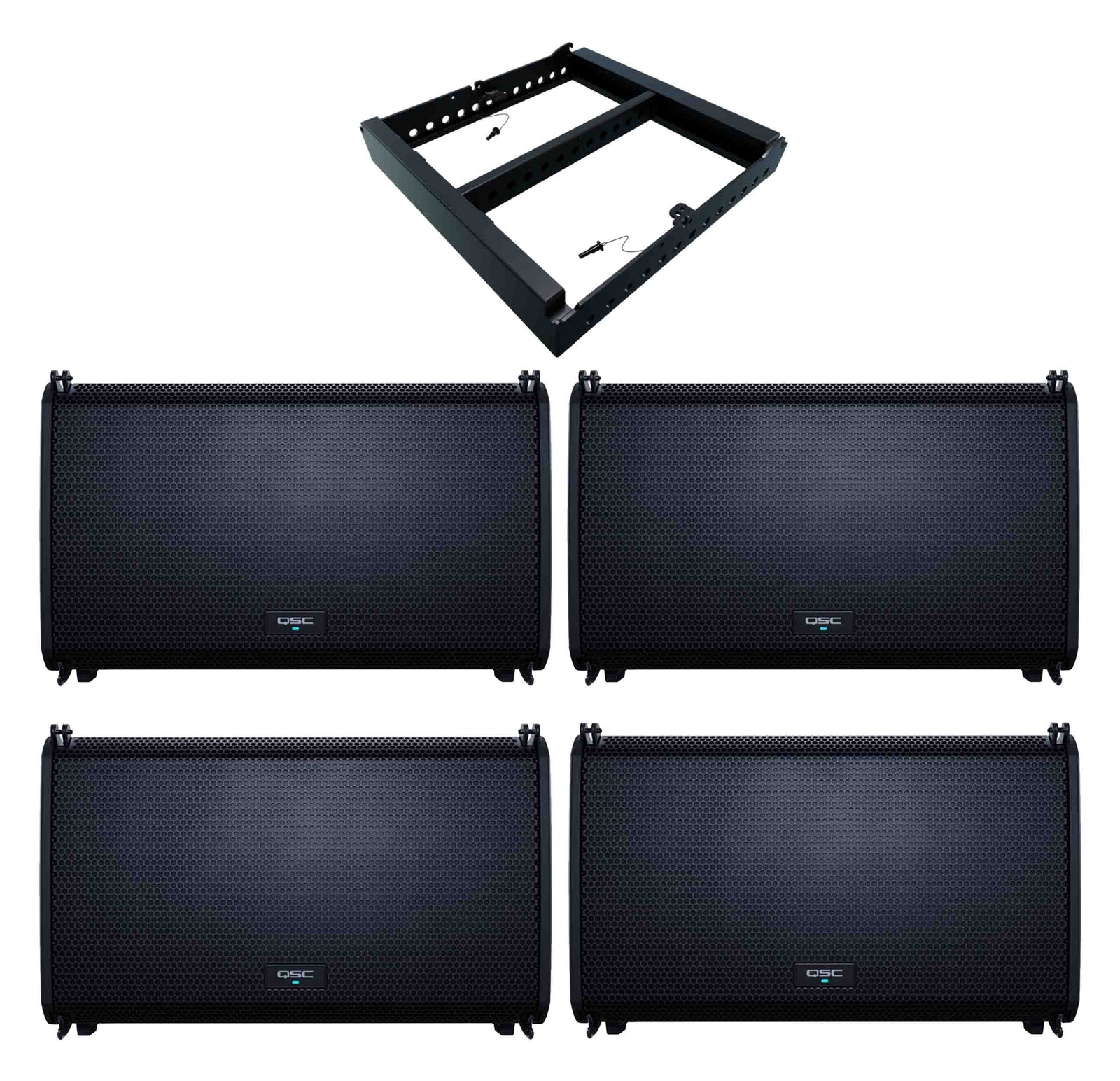 QSC LA112, 12" Powered Line Array Loudspeaker Package with Array Frame by QSC