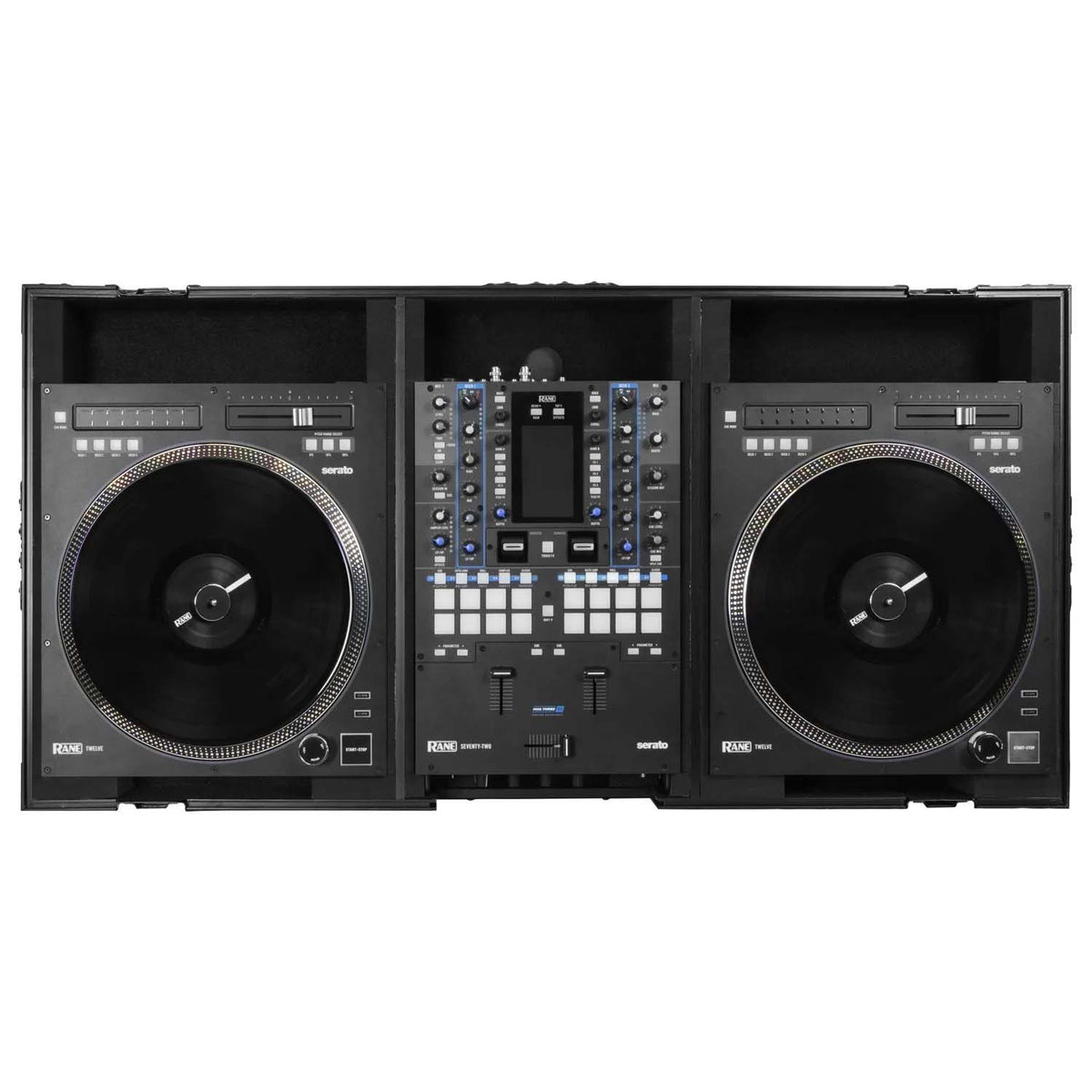 Open Box: Odyssey FZRANE1272WBL Two Battle Position Flight Coffin Case For Rane Seventy-Two And Rane Twelve Mixer - Hollywood DJ