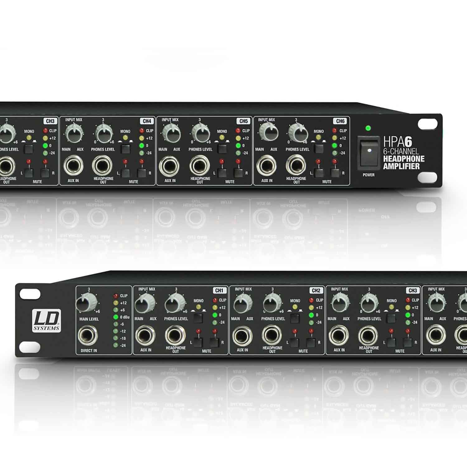 LD Systems HPA 6, 6-Channel Rackmount Headphone Amplifier - Hollywood DJ