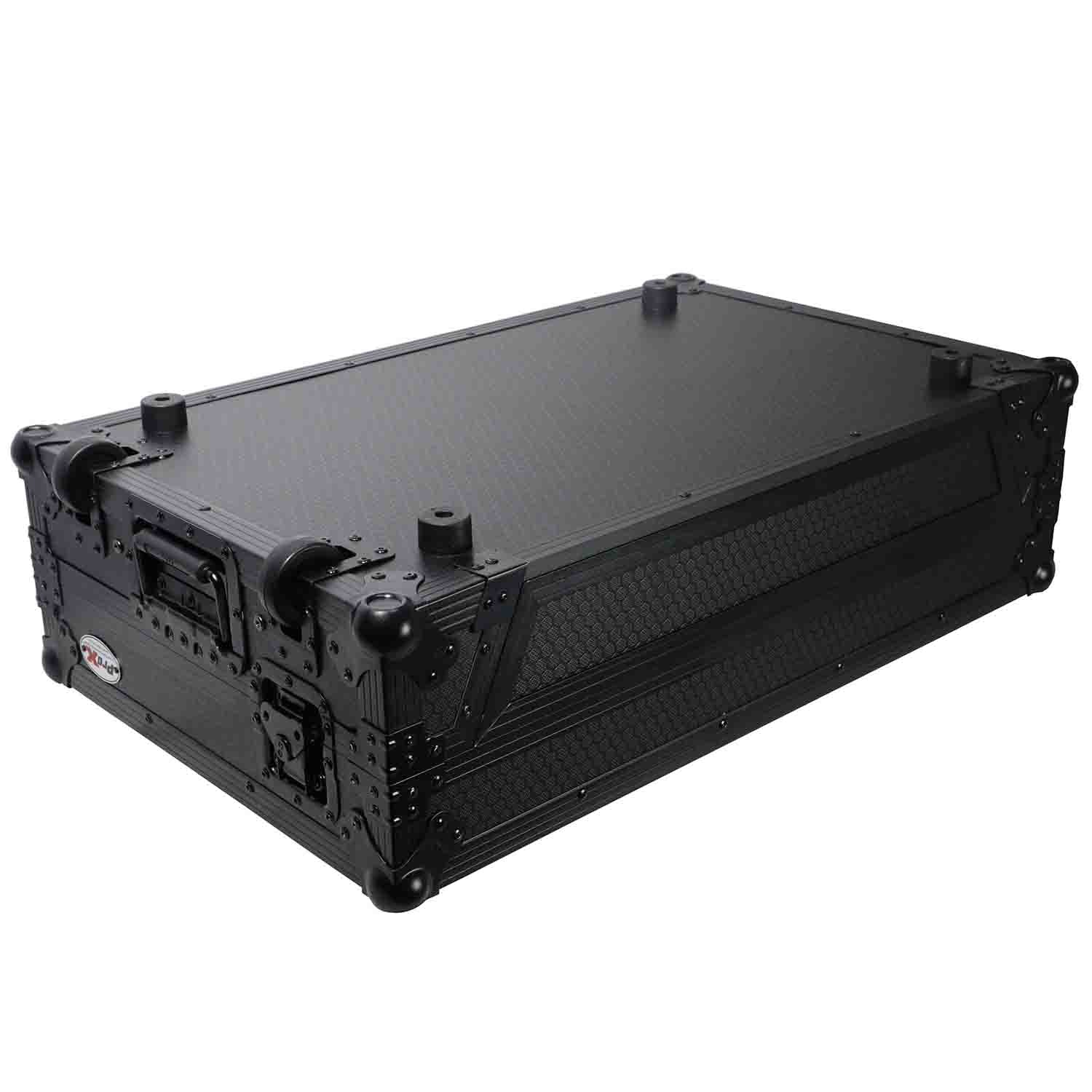 ProX XS-RANEONE WLTBL DJ Flight Case for RANE ONE DJ Controller with Sliding Laptop Shelf & Wheels - Black on Black - Hollywood DJ