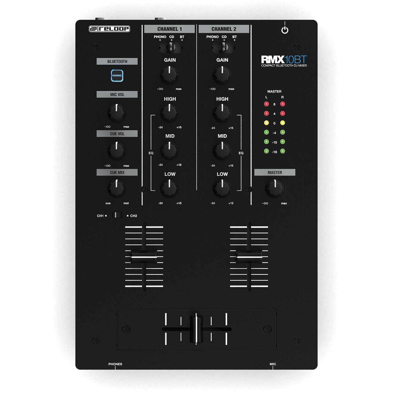 Reloop RMX-10-BT 2-Channel Bluetooth Dj Mixer In Compact Design - Hollywood DJ