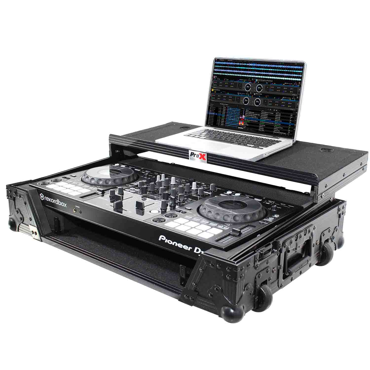 ProX XS-DDJ800 WLTBL DJ Flight Case For Pioneer DDJ-800 DJ Controller - Black on Black - Hollywood DJ