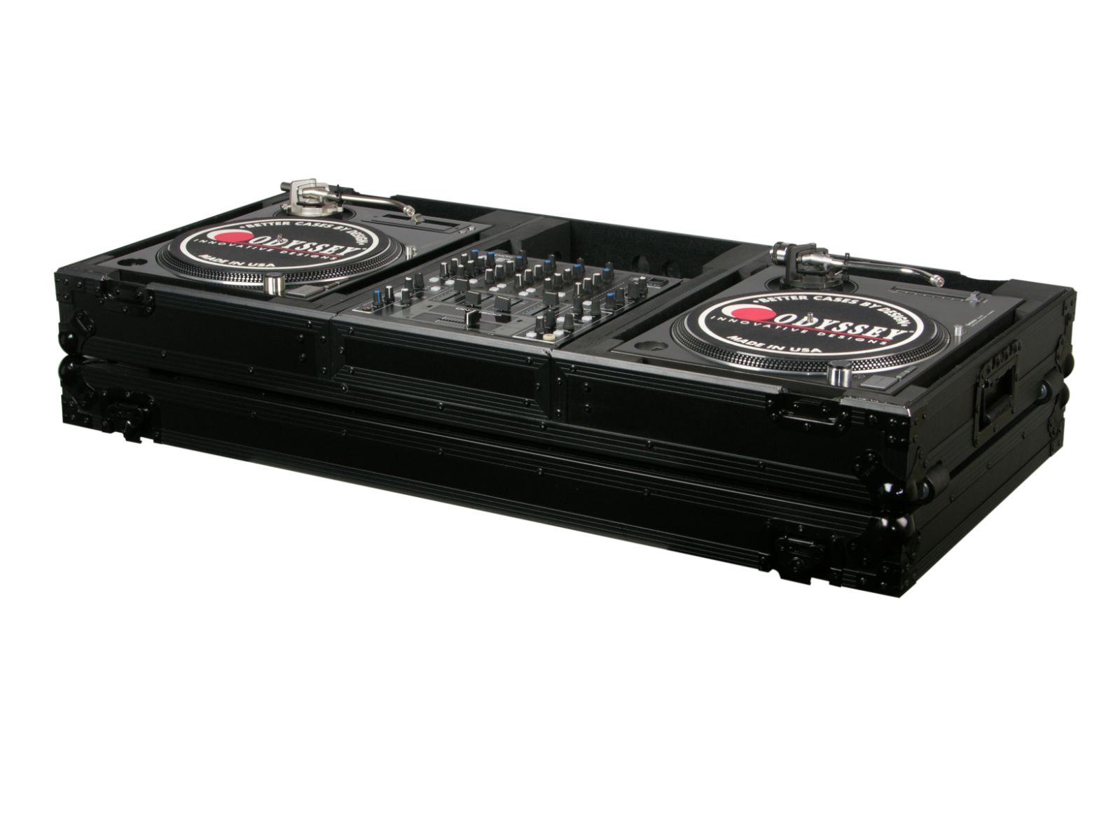 Odyssey FZBM12WBL Black Label Universal Turntable DJ Coffin with Wheels | Open Box - Hollywood DJ