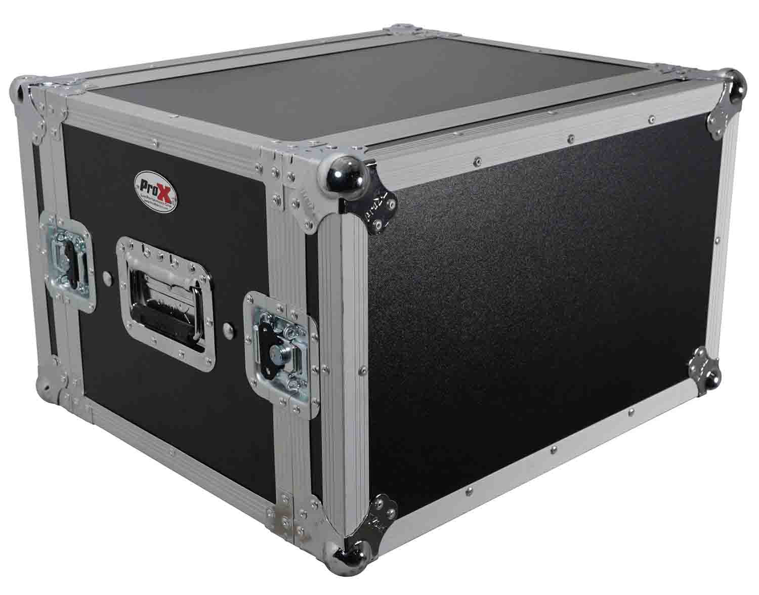 ProX T-6RSP14, 6U Vertical Shockproof Effects Rack 14" Depth Rail to Rail with Handles - Hollywood DJ