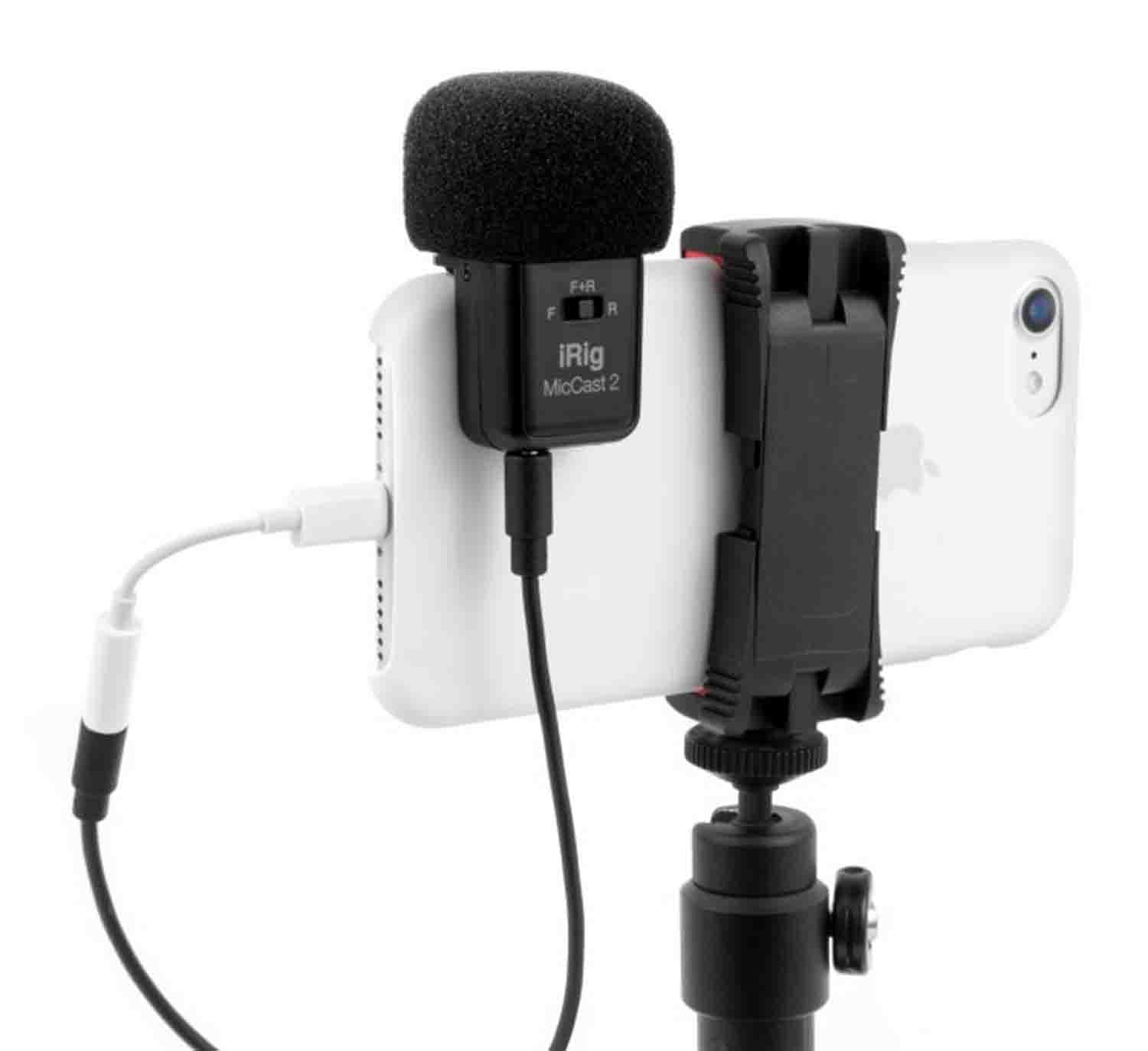 IK Multimedia iRig Mic Cast 2 Podcasting Voice Recording Microphone for Smartphones and Tablets - Hollywood DJ