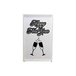 ProX XF-SNYTOAST Set of Two New Year Toast Design Enhancement Scrim - Black Script on White - Hollywood DJ