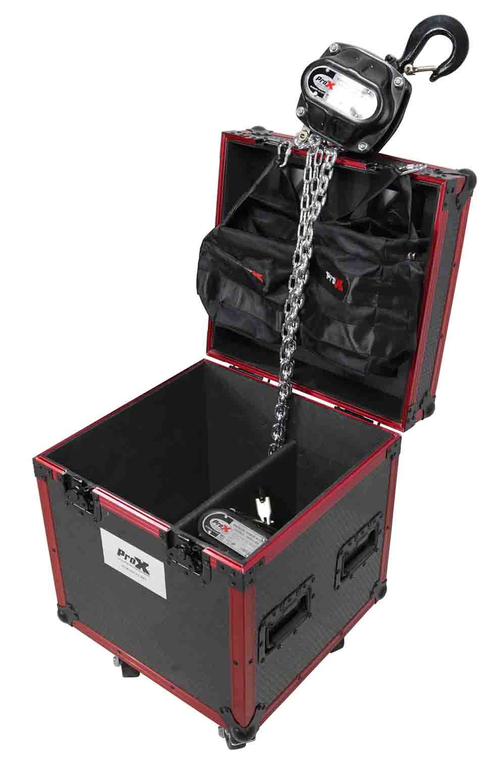 PROX XT-MCH2TX2-30FT Set of 2: 2 Ton Manual Chain Hoist 30 Ft (9 M) with Flight Case - Hollywood DJ