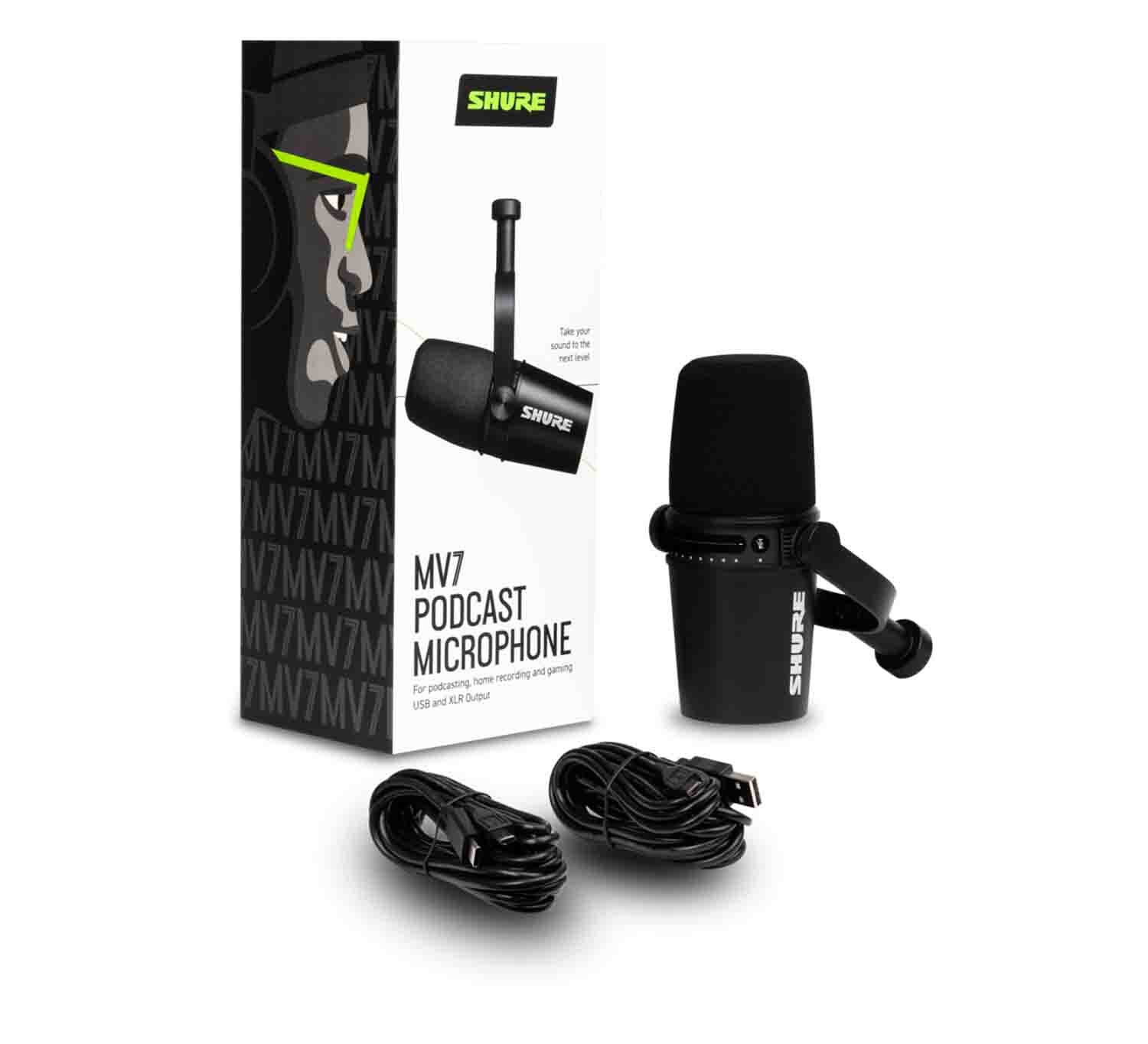 Shure MV7-K USB Podcast Microphone for Podcasting, Recording, Live Streaming and Gaming - Black - Hollywood DJ