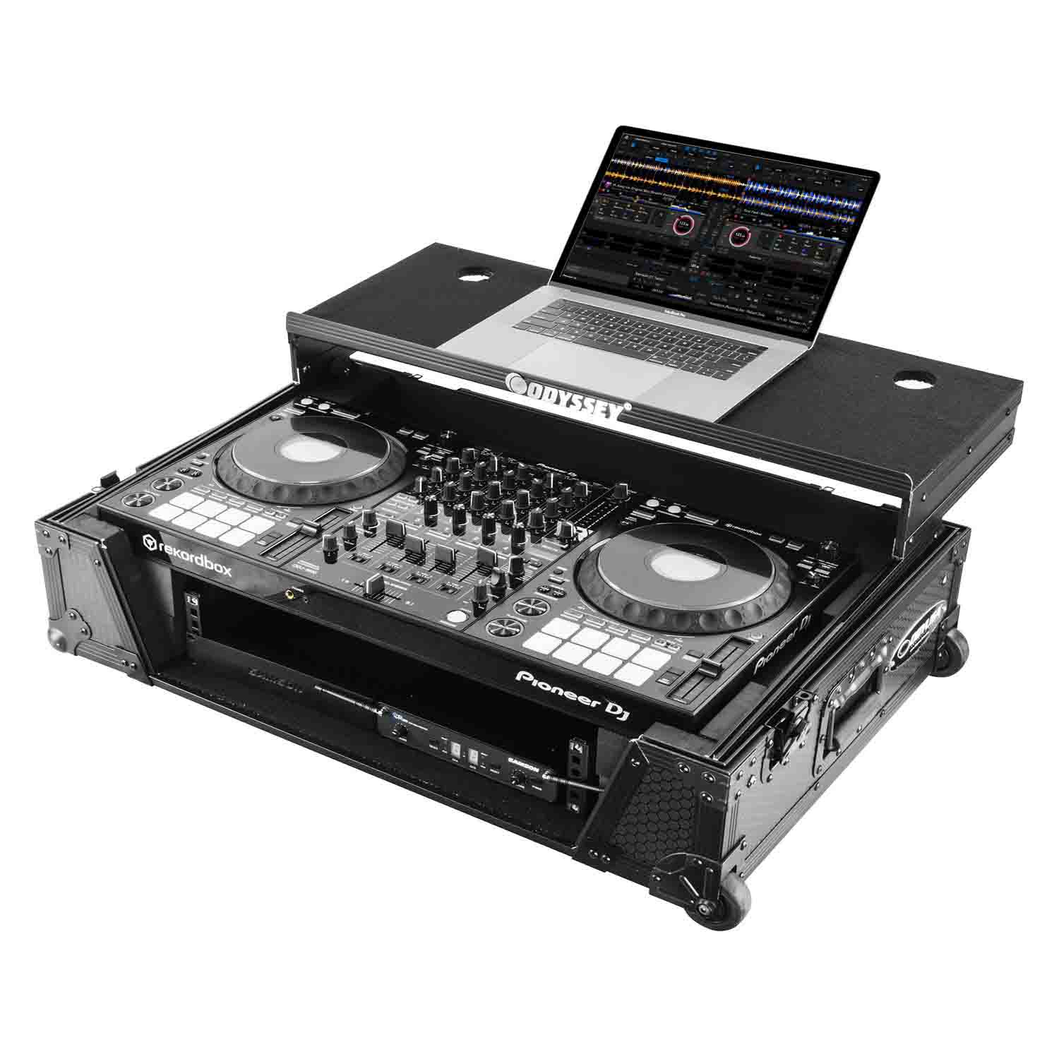 Open Box: Odyssey 810240 Industrial Board Glide Style 2U DJ Case Custom Fit for Pioneer DDJ-1000 DJ Controller - Hollywood DJ