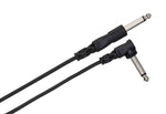 Hosa CPP-103R, 1/4" TS to Right-angle 1/4" TS Unbalanced Interconnect Cable - 3 Feet - Hollywood DJ