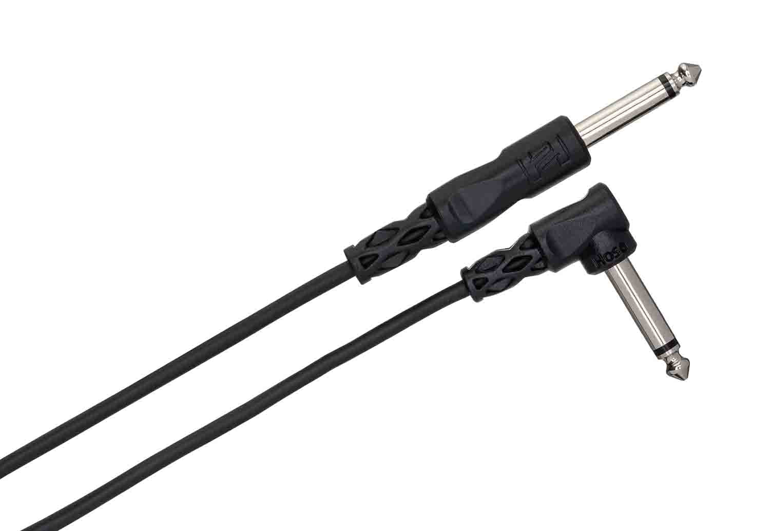 Hosa CPP-103R, 1/4" TS to Right-angle 1/4" TS Unbalanced Interconnect Cable - 3 Feet - Hollywood DJ