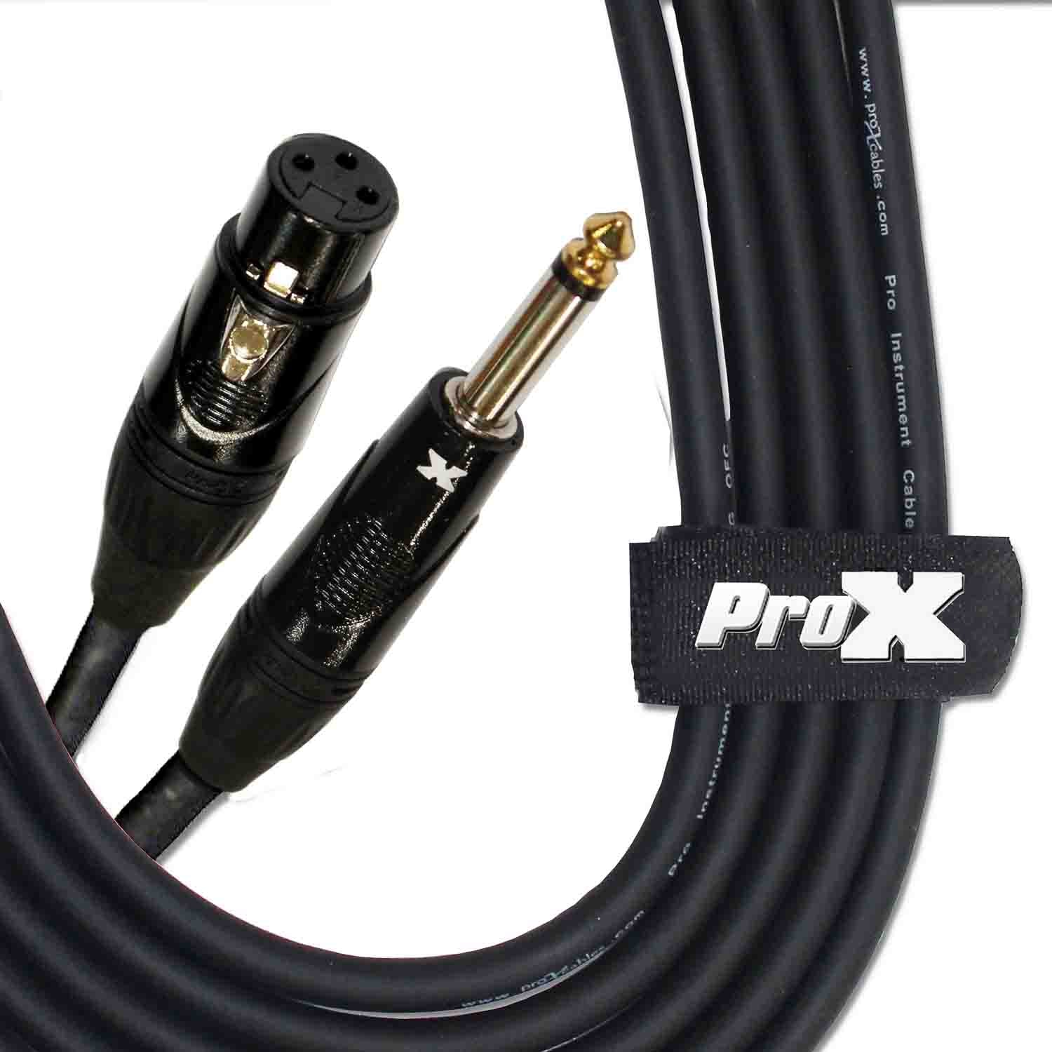 Prox XC-PXF10 Unbalanced 1/4" TS to XLR3-F High Performance Audio Cable - 10 Feet - Hollywood DJ