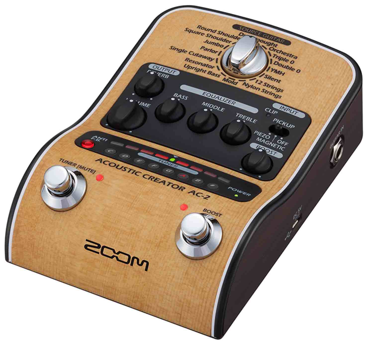 Zoom AC-2 Acoustic Creator Direct Box With 16 Source Guitars - Hollywood DJ