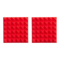 Gator Frameworks GFW-ACPNL1212PRED-2PK Red 12x12" Acoustic Pyramid Panel - 2 Pack - Hollywood DJ
