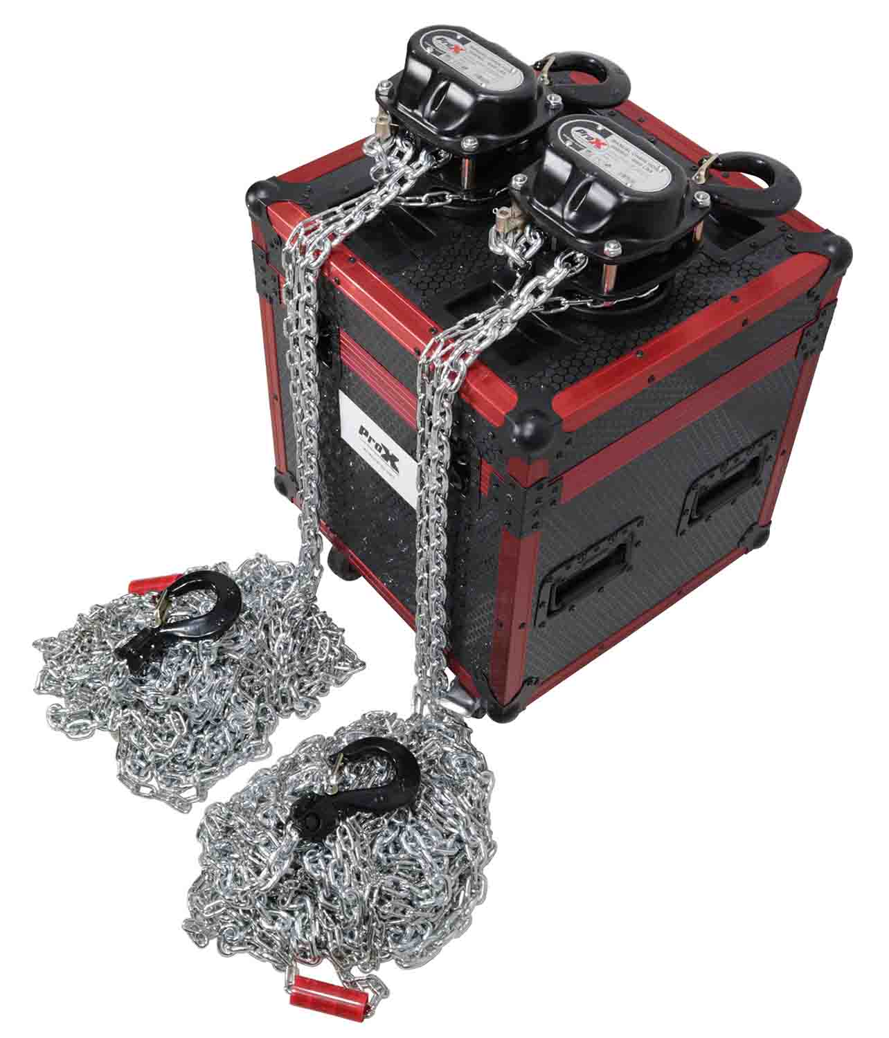 PROX XT-MCH2TX2-30FT Set of 2: 2 Ton Manual Chain Hoist 30 Ft (9 M) with Flight Case - Hollywood DJ