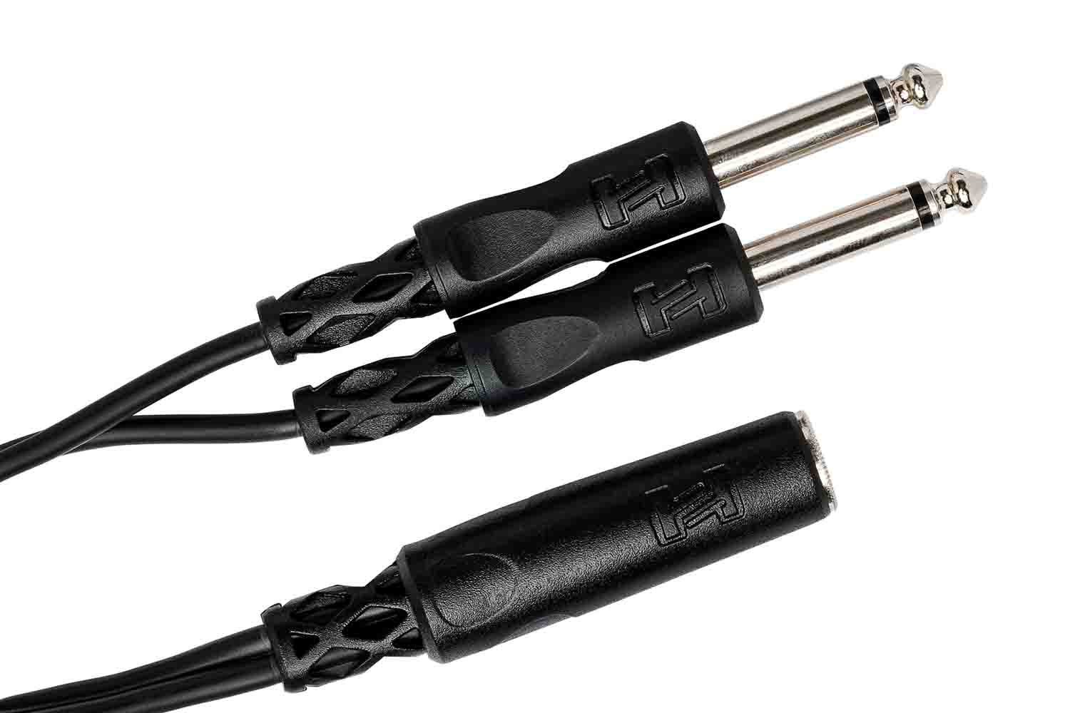 Hosa YPP-106 Y Cable, 1/4 in TSF to Dual 1/4 in TS - Hollywood DJ