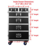 Odyssey FZWB6WDLX DJ Flight Case for Deluxe Six Drawer Workbox Tour with Casters and Side Table Odyssey