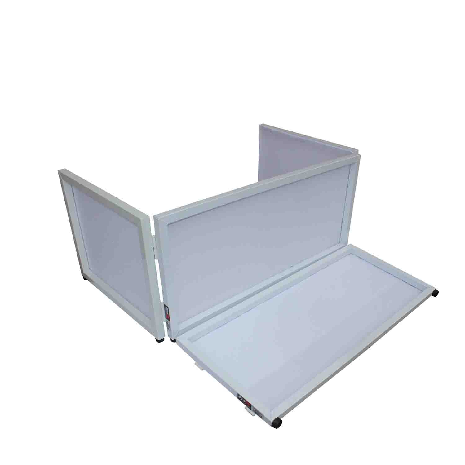 ProX XF-TTFW 6 Ft Tabletop DJ Facade White Frame with Black and White Scrims - Hollywood DJ