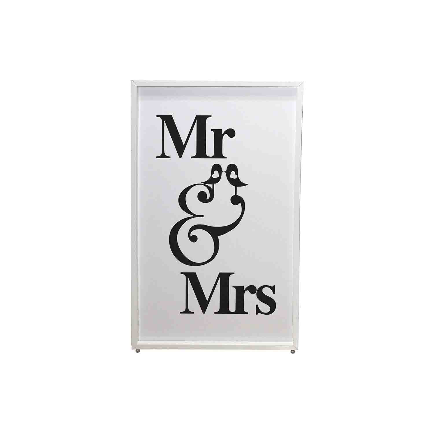 ProX XF-SMRMRS Set of Two Mr and Mrs Facade Enhancement Scrim - Black Script on White - Hollywood DJ