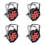 4 Pack of Chauvet DJ SlimPAR Pro H USB, Low-Profile RGBAW+UV LED Light - Hollywood DJ