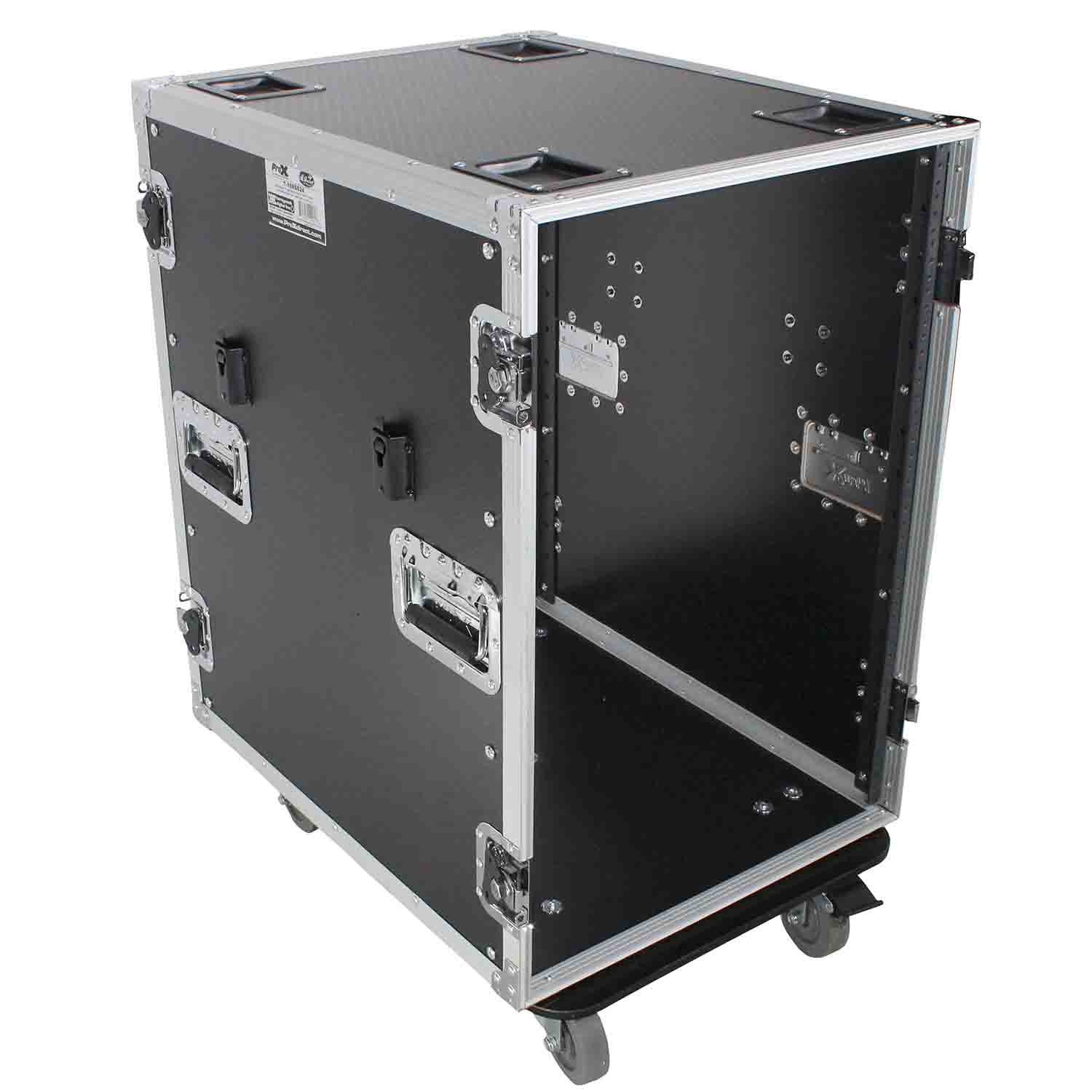 ProX T-16RSS24WDST, 16U Space Amp Rack Mount ATA Flight Case Incl. 2x Side Tables and Casters - 24" Depth - Hollywood DJ
