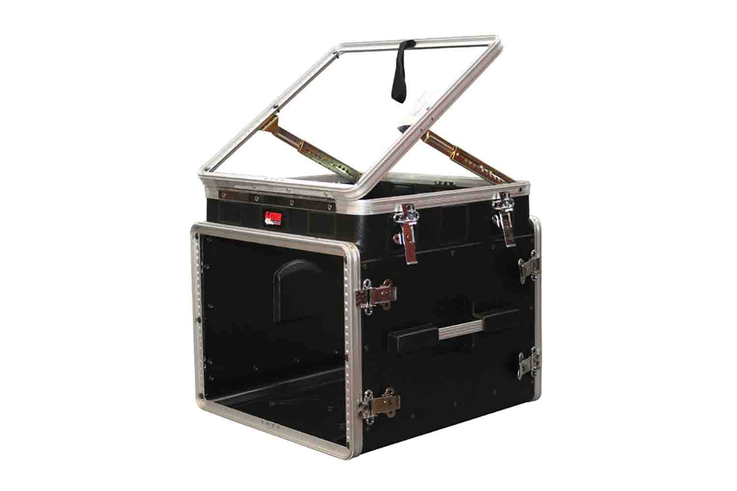 Gator Cases GRC-10X8 PU, 10U Top and 8U Side ATA Molded PE Pop-Up Console Rack - Hollywood DJ