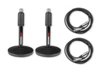 Gator GFW-MIC-DESKTOP-2PK Desktop Microphone Stand with XLR Cable (2-Pack) - Hollywood DJ