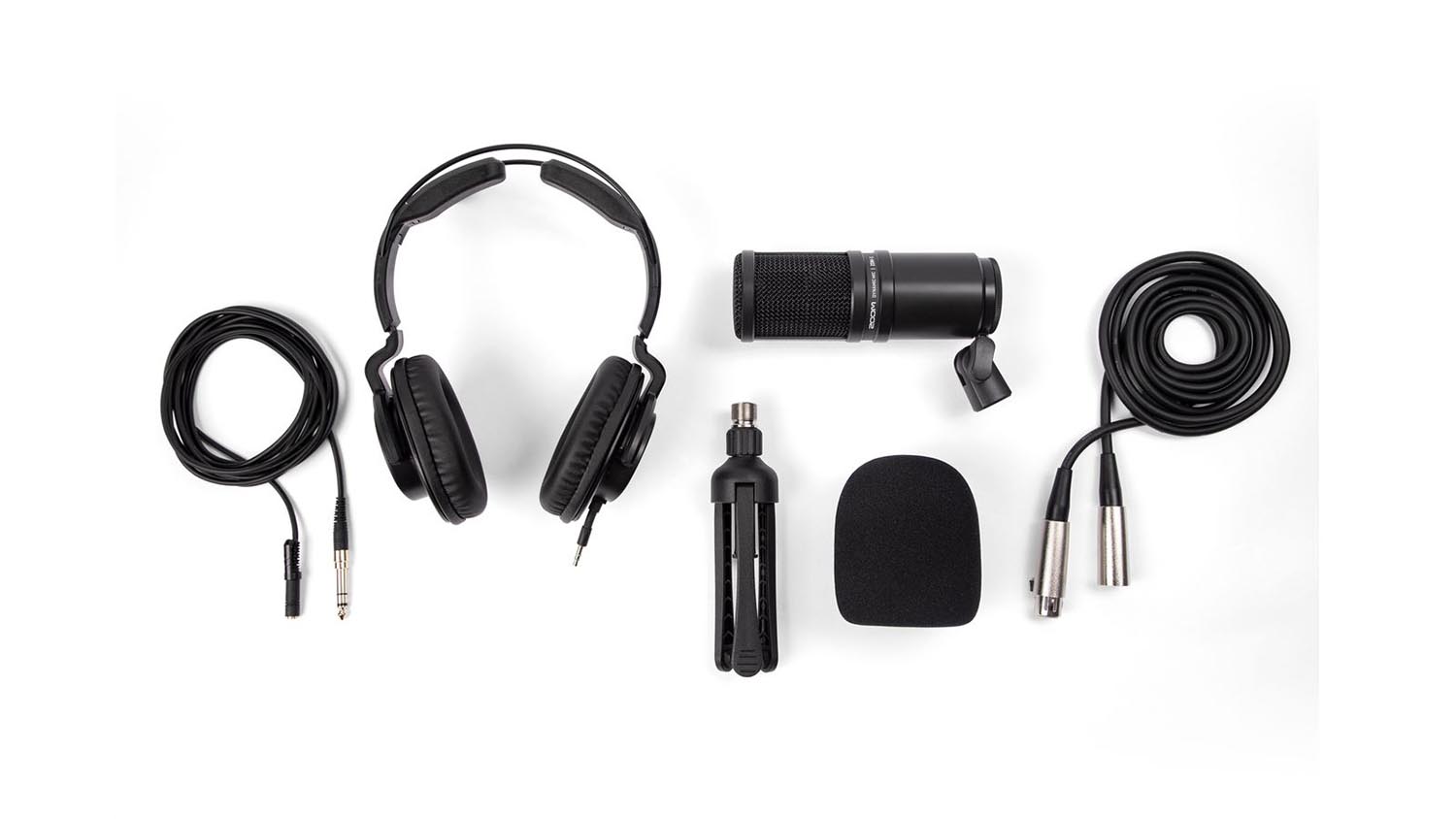Zoom Podcast Package with ZDM-1 Dynamic Microphone and ZHP-1 Headphones - Hollywood DJ