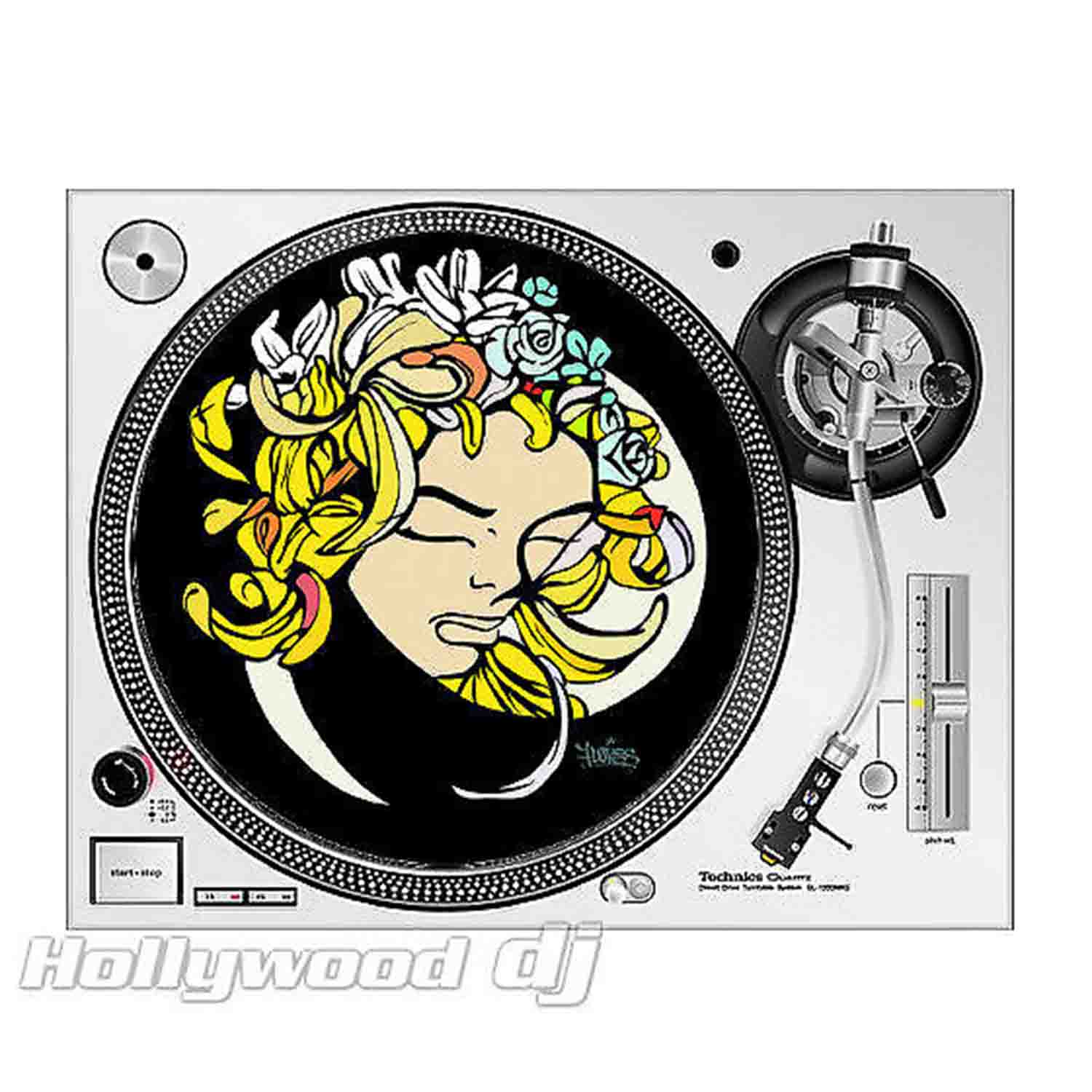 Sicmats DJ Turntable Slipmats 'FLORES' Sic Mats Slip Mat Set Scratch Pad - Pair - Hollywood DJ