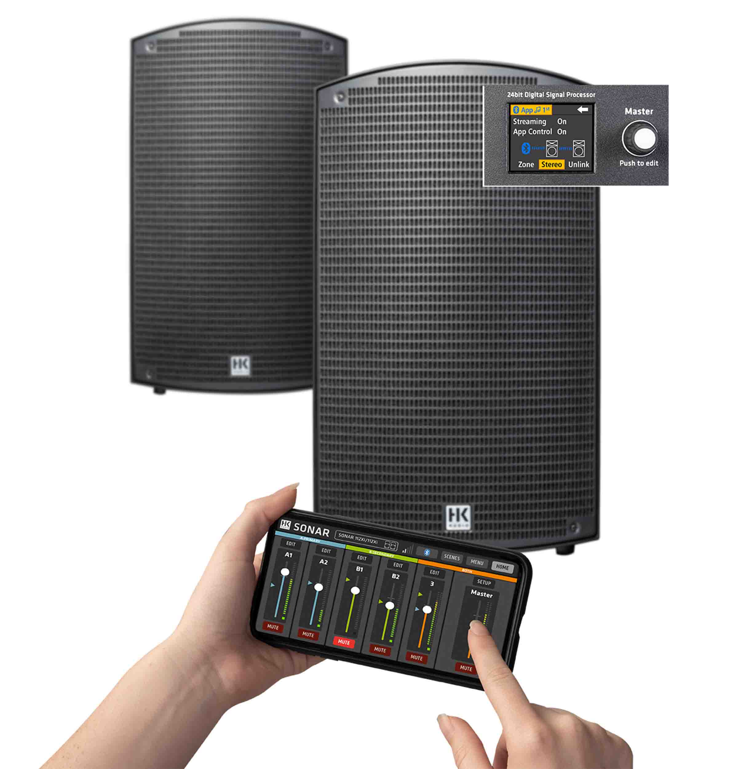 HK Audio SONAR112XI, 2-Way 1200W 12-Inch Powered Speaker - Hollywood DJ
