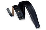 Levy's Leathers DM1PD-BLK 3″ Leather Guitar Strap - Black - Hollywood DJ