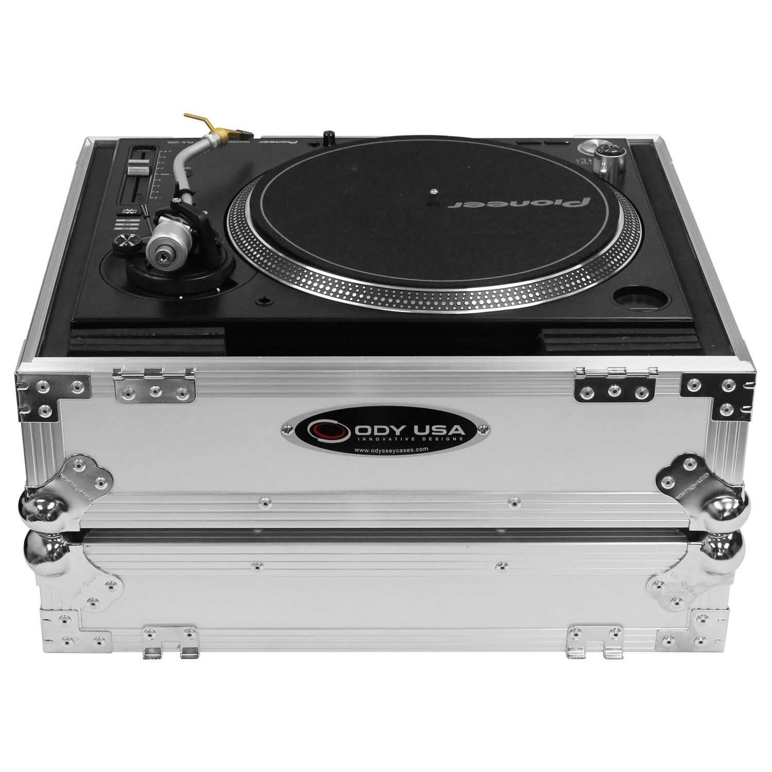 Odyssey FZ1200WT Universal White Turntable Flight Case - Hollywood DJ