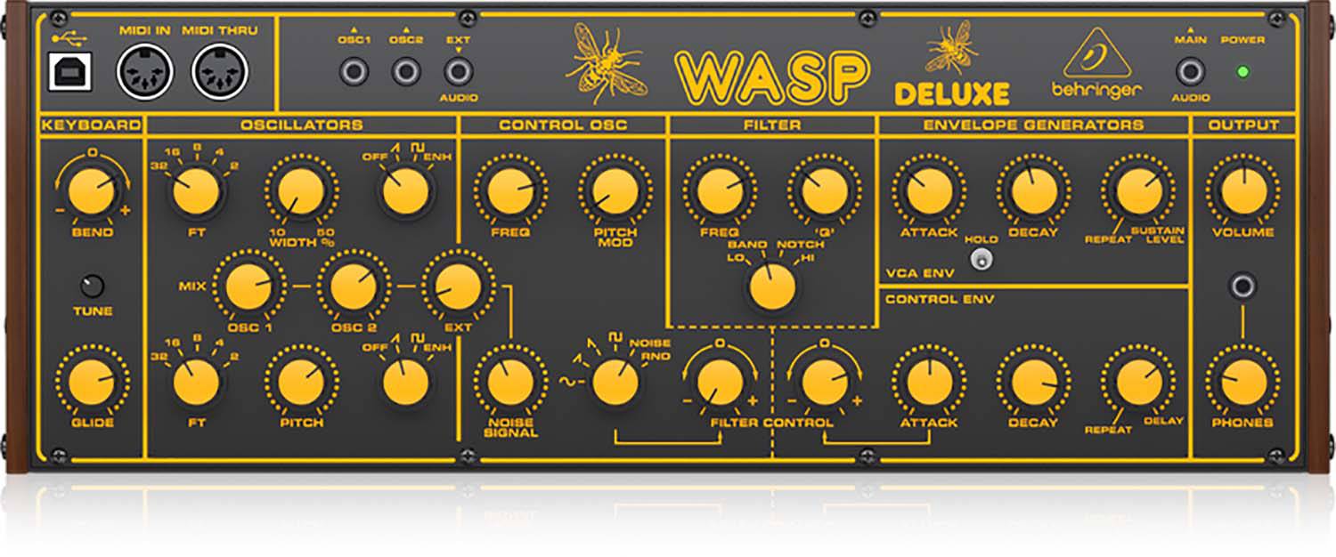 Behringer WASP DELUXE Legendary Hybrid Synthesizer With Dual Oscs, Multi-Mode VCF And 16-Voice Poly Chain - Hollywood DJ