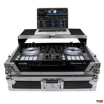 ProX XS-DDJSR2LT LED DJ Flight Case for Pioneer DDJ-SR2 Digital Controller with Laptop Shelf and Bonus LED Kit - Hollywood DJ