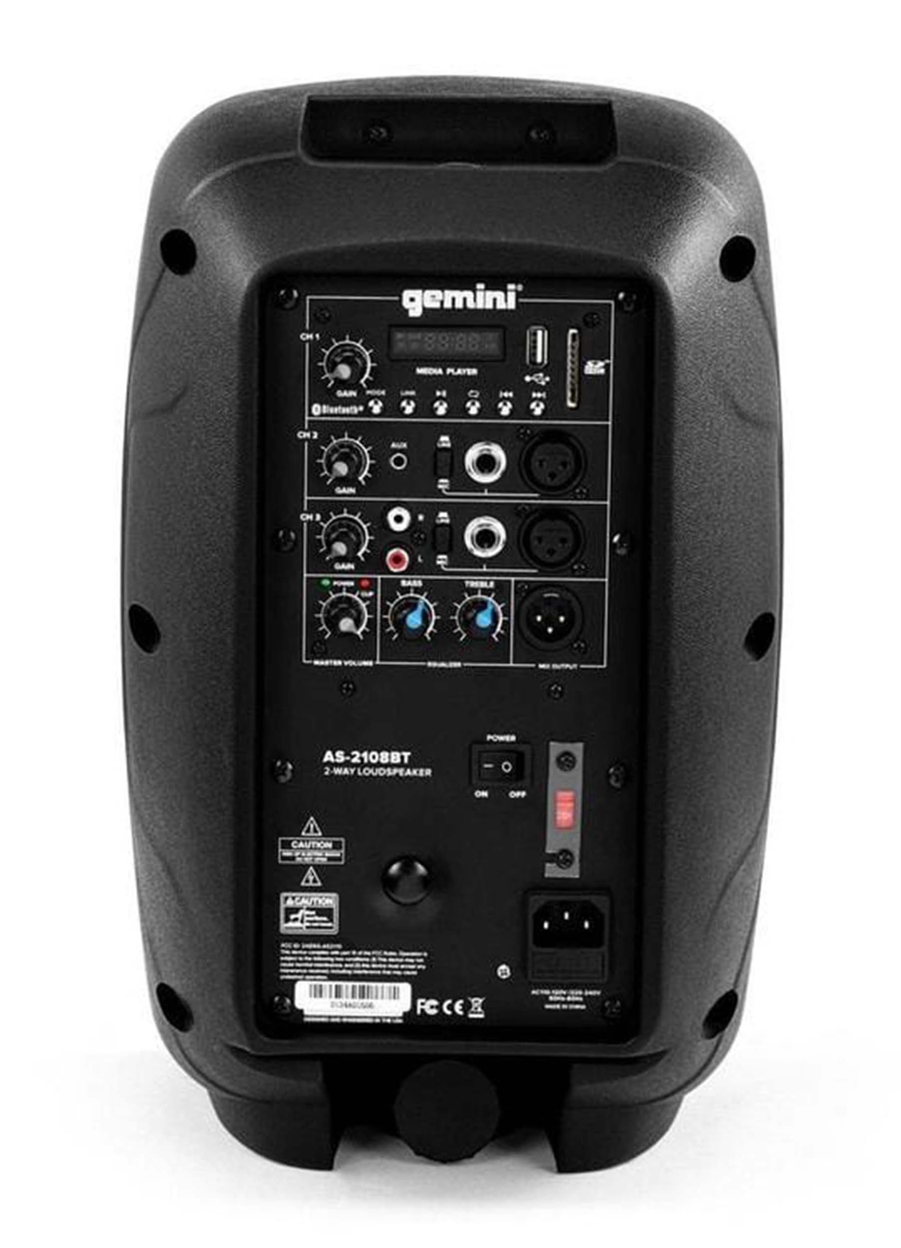 Gemini Sound AS-2108BT, 500-Watt Active 8-Inch Bluetooth Loudspeaker - Hollywood DJ