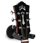Levy's Leathers LVY-FGHNGR-BKBK Black Forged Guitar Hanger with Black Leather - Hollywood DJ