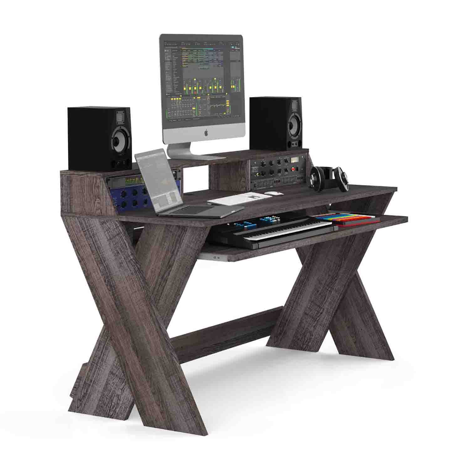Glorious Sound Desk Pro for Professional Studio Workstation - Walnut - Hollywood DJ