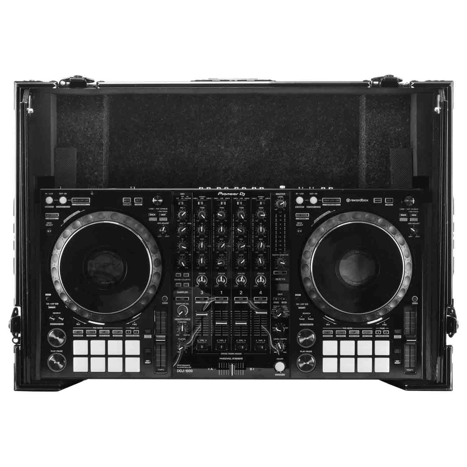Odyssey FZGSDDJ1000BL1UCW 1u DJ Case for Pioneer DDJ-1000 / DDJ-1000SRT with Patented Glide Platform and Corner Wheels - Black - Hollywood DJ