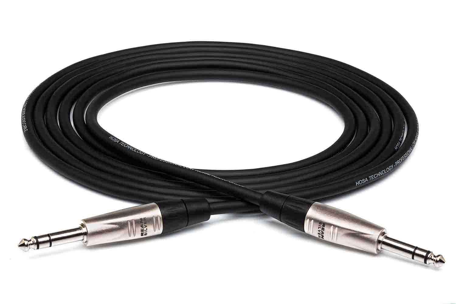 Hosa HSS-005 Pro Balanced Interconnect Cable REAN 1/4-inch TRS Male to REAN 1/4-inch TRS Male - 5 FT - Hollywood DJ