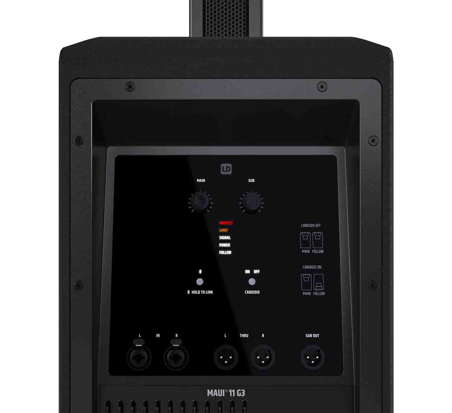 LD System MAUI 11 G3, Portable Cardioid Powered Column PA System - Black - Hollywood DJ