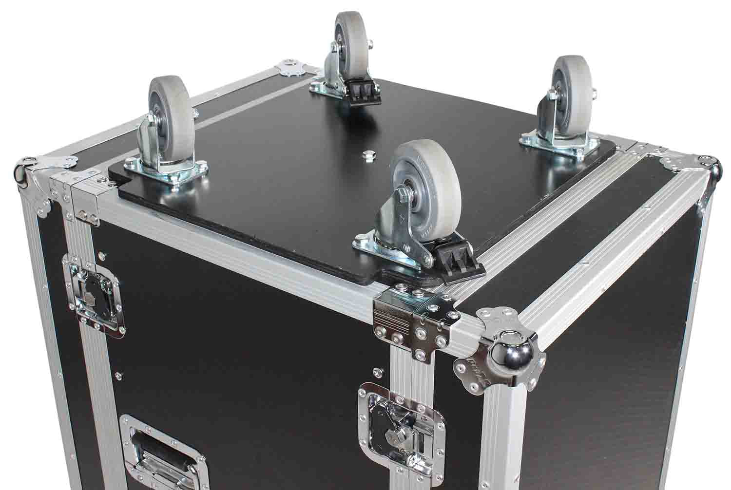 ProX XS-14R18W, 14U Space Amp Rack Mount ATA Flight Case 18 Inch Depth with Casters - Hollywood DJ