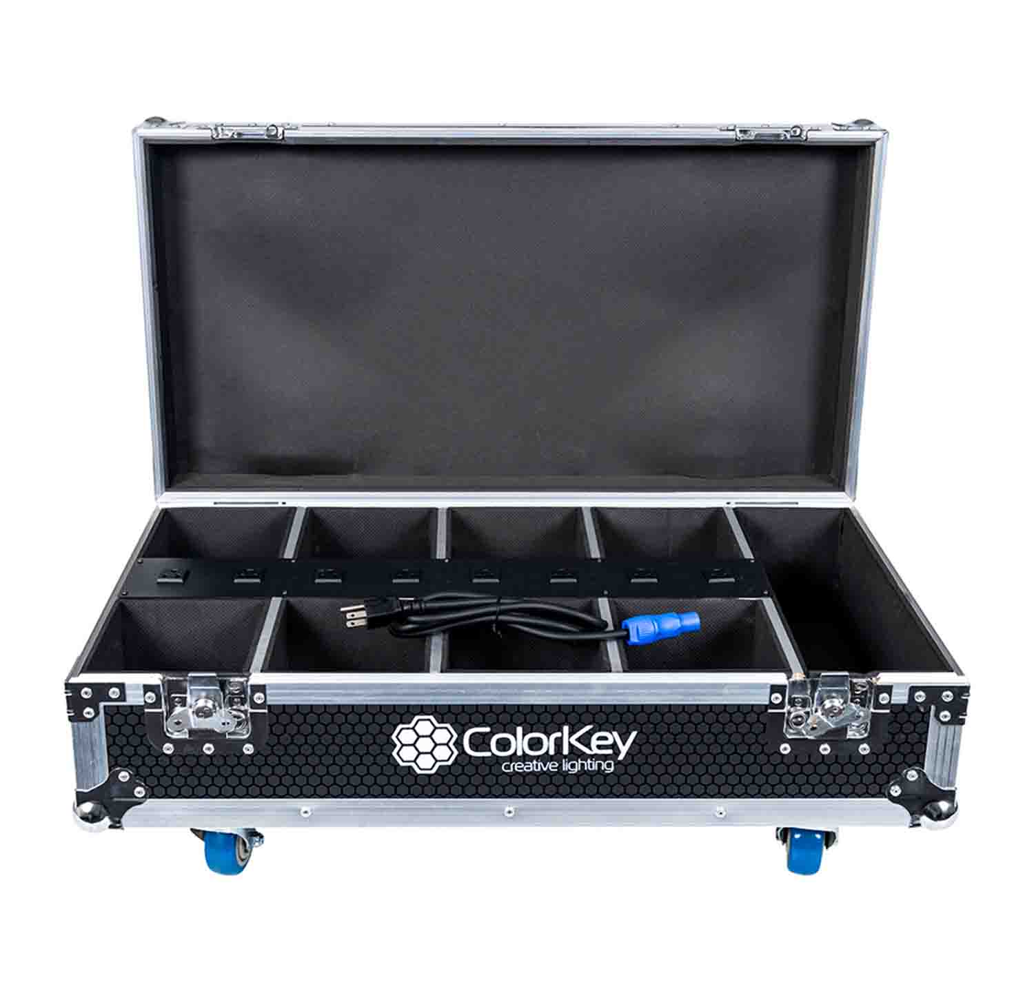 Colorkey CKU-9028 Charging Road Case for Mobilepar Mini Hex 4 Uplights - Hollywood DJ