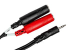 Hosa YMP-137 Stereo Breakout Cable, 3.5 mm TRS to Dual 1/4 in TSF - Hollywood DJ