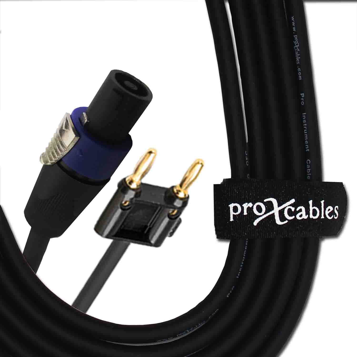 ProX XC-SB25, 12AWG SpeakOn to Banana High Performance Speaker Cable  - 25 Feet - Hollywood DJ
