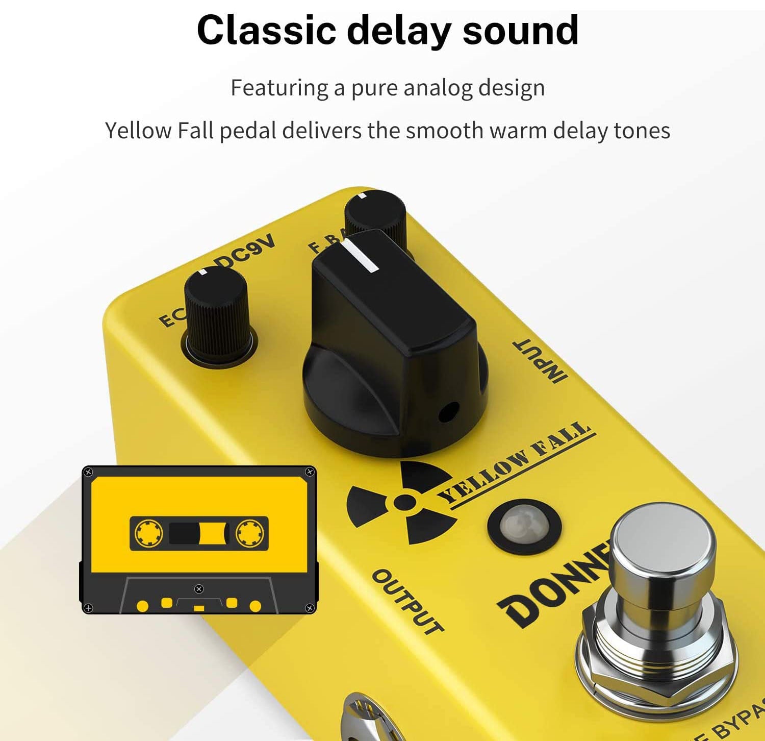 Donner Yellow Fall Analog Delay Guitar Effect Pedal Vintage Delay True Bypass - Hollywood DJ