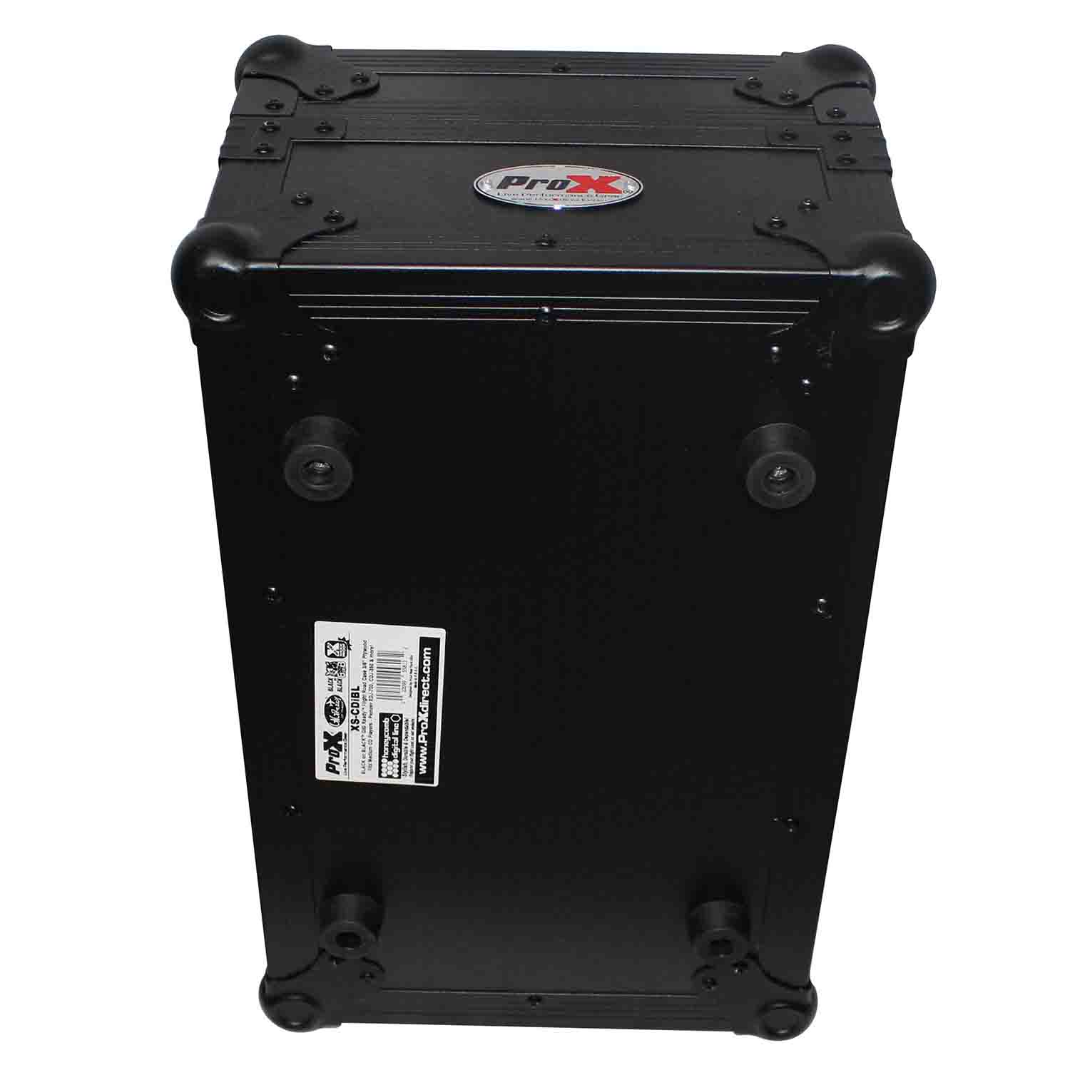 ProX XS-CDiBL DJ Flight Case for Medium Format CD-Media Player - Black on Black - Hollywood DJ