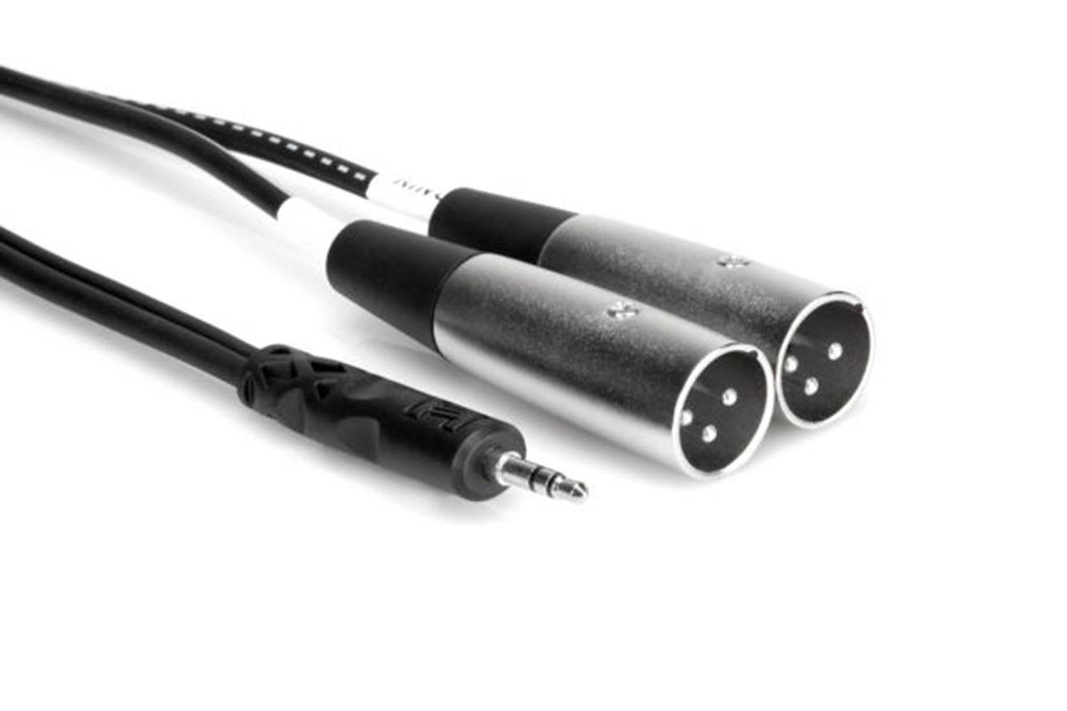 Hosa Stereo Breakout Cable, 3.5 mm TRS to Dual XLR3M - Hollywood DJ