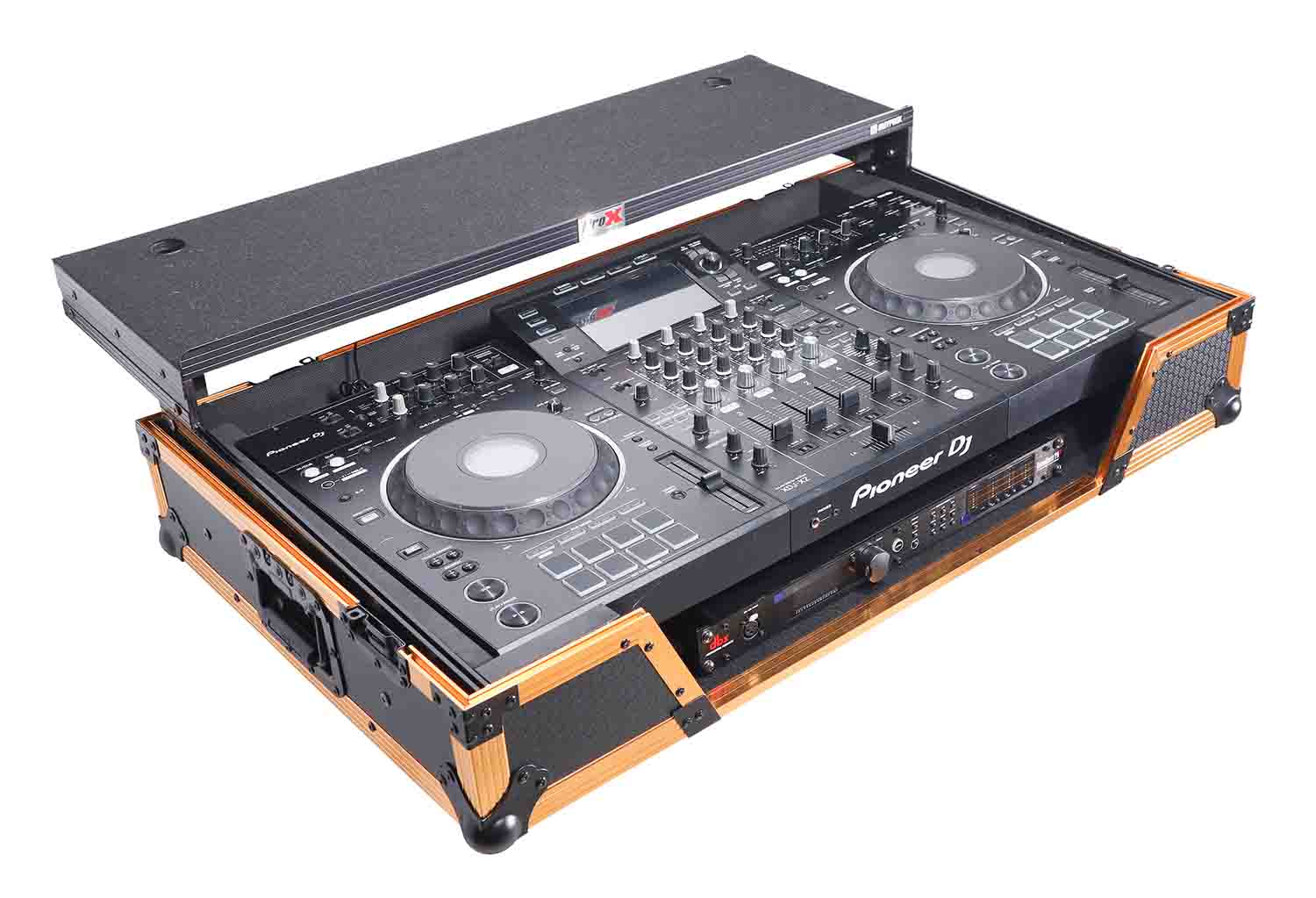 PROX XS-XDJXZWLTFGLD ATA Flight Case For Pioneer XDJ-XZ DJ Controller with Laptop Shelf - Hollywood DJ
